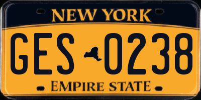 NY license plate GES0238