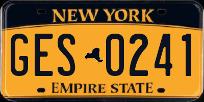 NY license plate GES0241