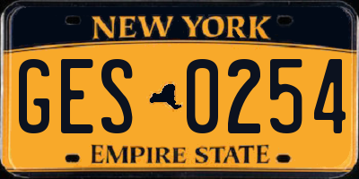 NY license plate GES0254
