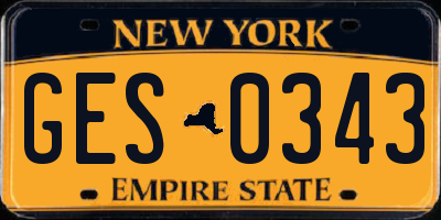 NY license plate GES0343