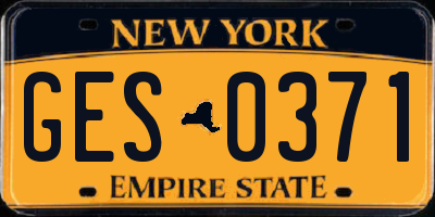 NY license plate GES0371