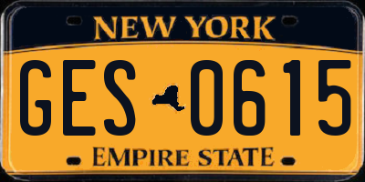 NY license plate GES0615