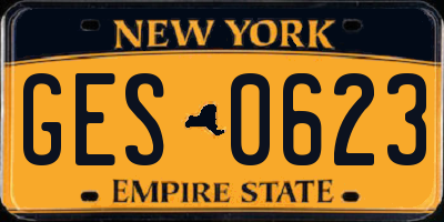 NY license plate GES0623