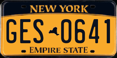 NY license plate GES0641