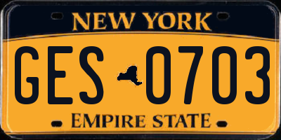 NY license plate GES0703