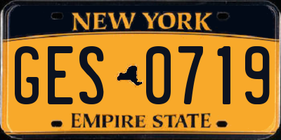 NY license plate GES0719