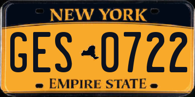 NY license plate GES0722