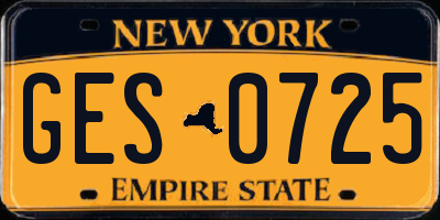 NY license plate GES0725
