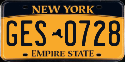 NY license plate GES0728