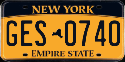 NY license plate GES0740