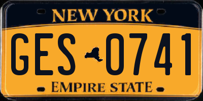 NY license plate GES0741