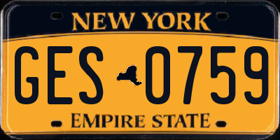 NY license plate GES0759