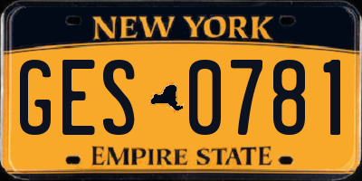 NY license plate GES0781