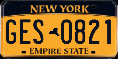 NY license plate GES0821