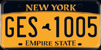NY license plate GES1005