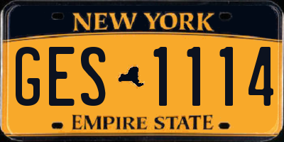 NY license plate GES1114