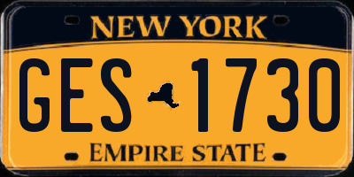 NY license plate GES1730