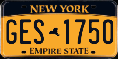 NY license plate GES1750