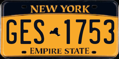 NY license plate GES1753