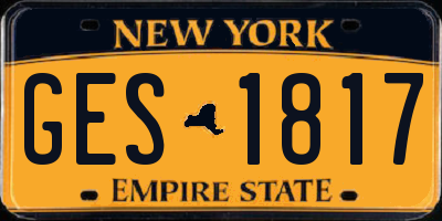 NY license plate GES1817