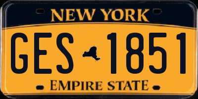 NY license plate GES1851