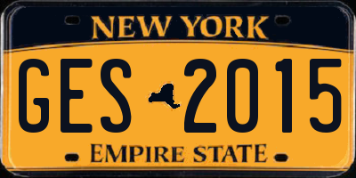 NY license plate GES2015