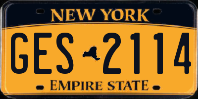 NY license plate GES2114