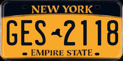NY license plate GES2118