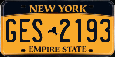 NY license plate GES2193