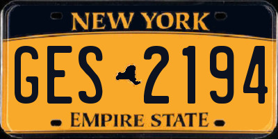 NY license plate GES2194