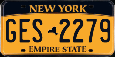 NY license plate GES2279