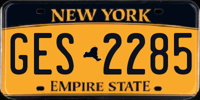 NY license plate GES2285