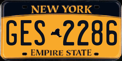 NY license plate GES2286