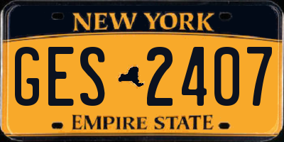 NY license plate GES2407