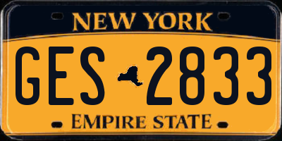 NY license plate GES2833