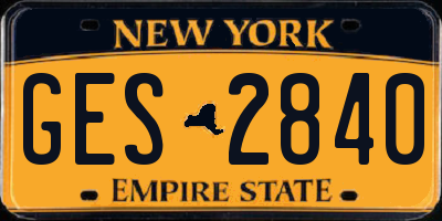 NY license plate GES2840