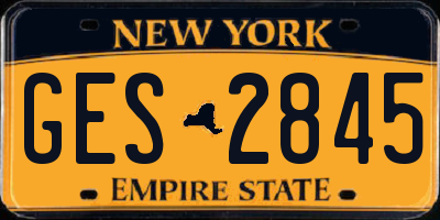 NY license plate GES2845