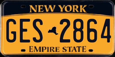 NY license plate GES2864