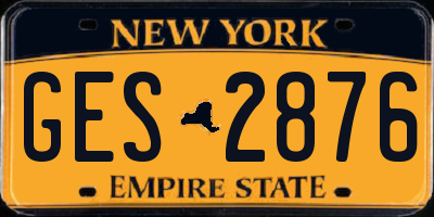 NY license plate GES2876