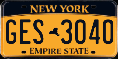 NY license plate GES3040
