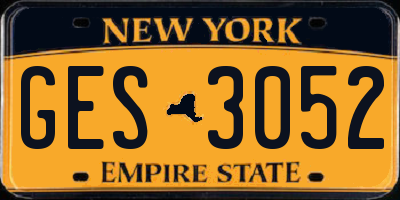 NY license plate GES3052