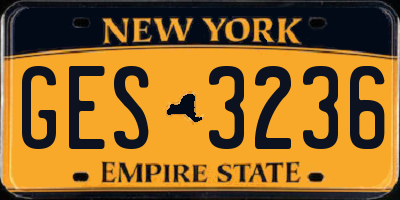 NY license plate GES3236