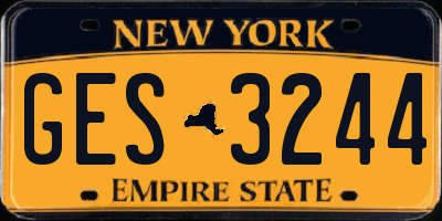 NY license plate GES3244