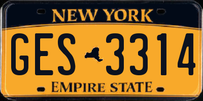 NY license plate GES3314