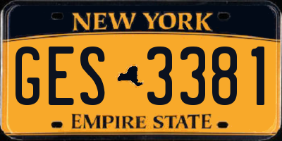 NY license plate GES3381