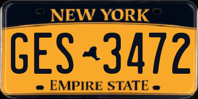 NY license plate GES3472