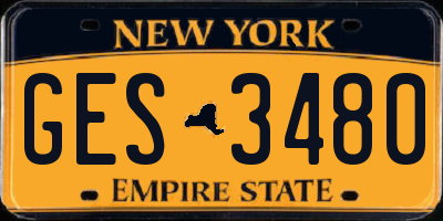 NY license plate GES3480