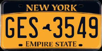 NY license plate GES3549