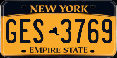NY license plate GES3769