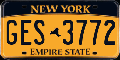 NY license plate GES3772
